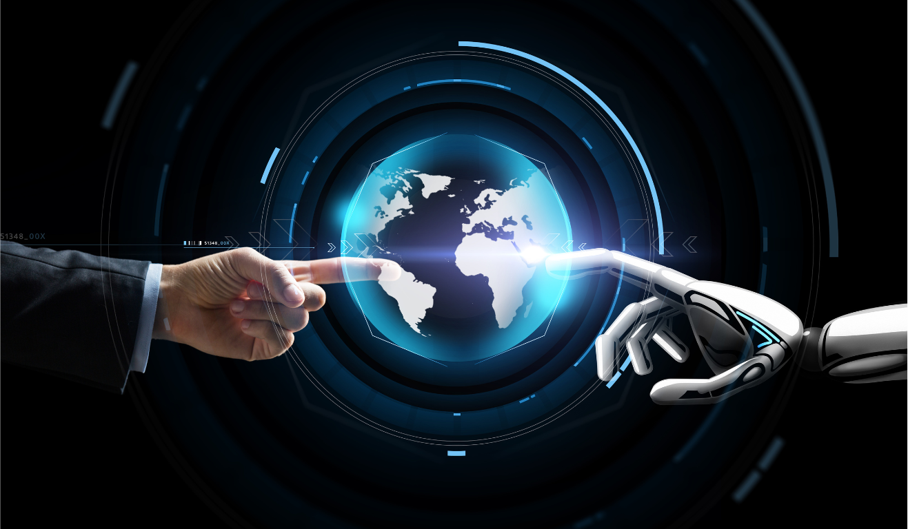 Robot and Human Touching Fingers
