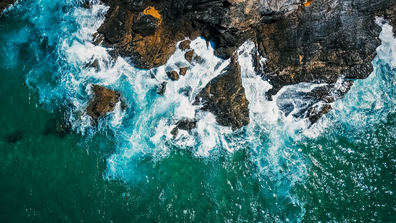 Water Crashing On Rocks